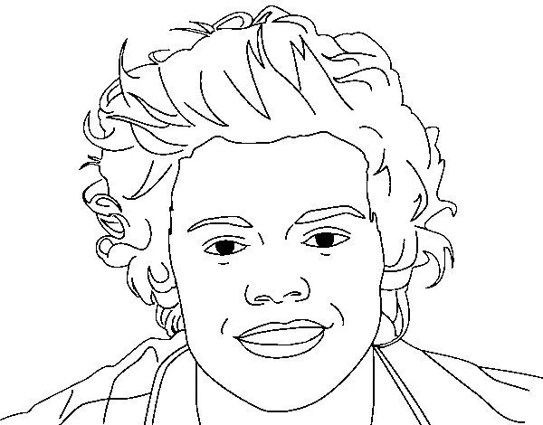 Dibujo de Retrato de Harry Styles para Colorear - Dibujos.net