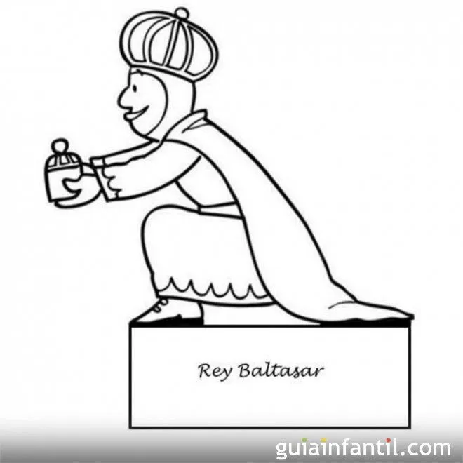 Dibujo del rey Baltasar para recortar y colorear - Dibujos para ...