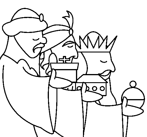 Dibujo de Los Reyes Magos 3 para Colorear - Dibujos.net