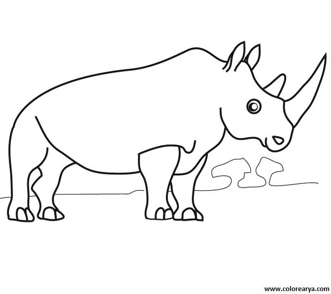 Dibujo de rinoceronte para colorear - Imagui