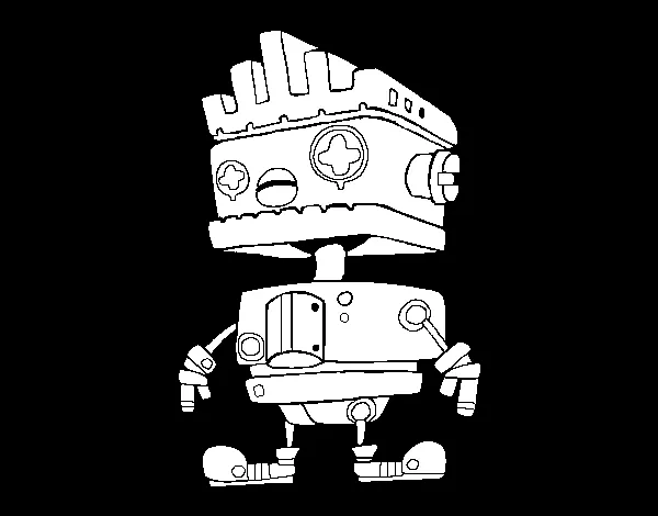 Dibujo de Robot con cresta para Colorear - Dibujos.net Dibujo de Robot con cresta para Colorear - Dibujos.net