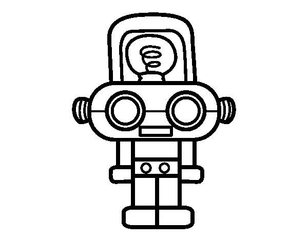 Dibujo de Robot con luz para Colorear - Dibujos.net