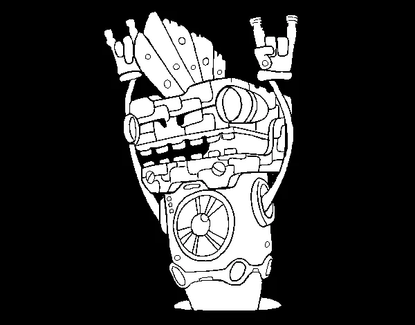 Dibujo de Robot Rock and roll para Colorear - Dibujos.net Dibujo de Robot Rock and roll para Colorear - Dibujos.net