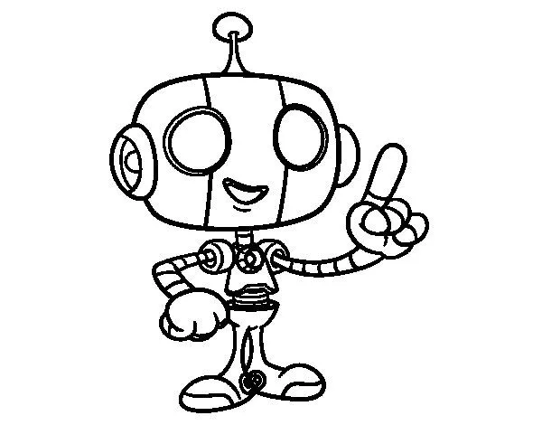 Dibujo de Robot simpático para Colorear - Dibujos.net