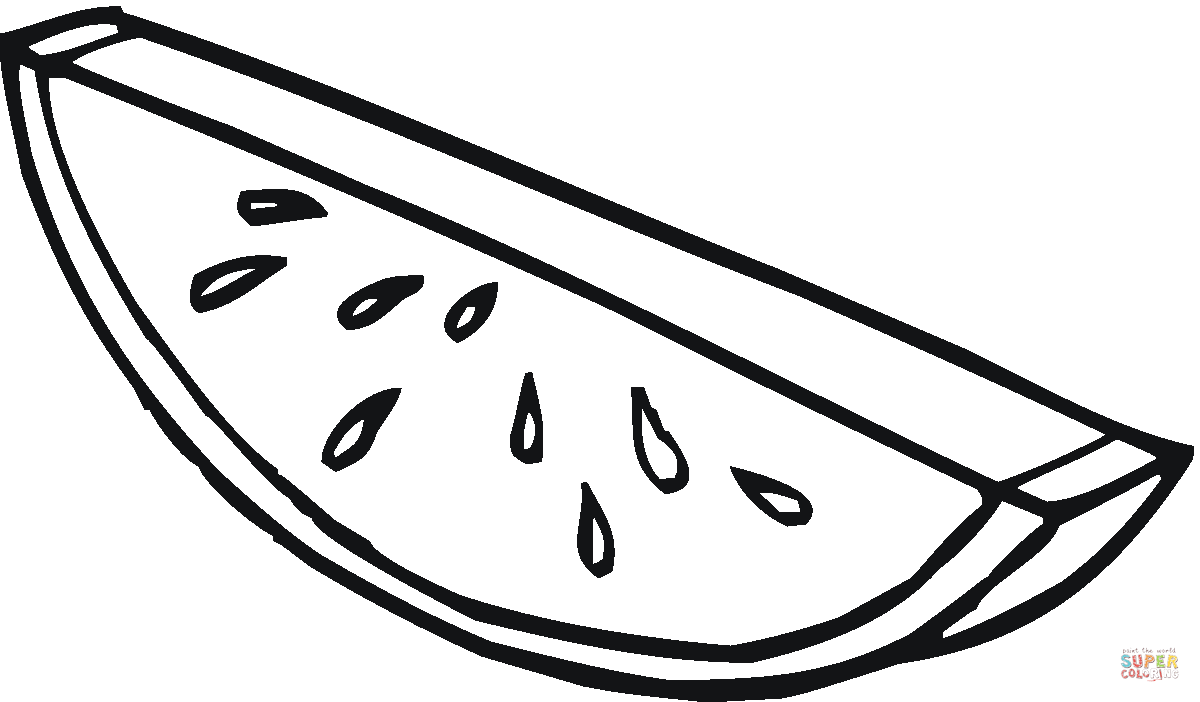 Dibujo de Rodaja de Sandía para colorear | Dibujos para colorear ...