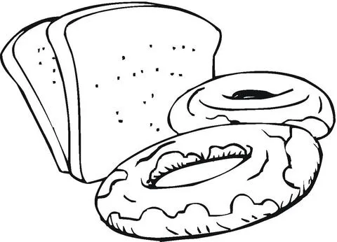 Dibujo de Rodajas de Pan y Roscas para colorear | Dibujos para ... Dibujo de Rodajas de Pan y Roscas para colorear | Dibujos para ...