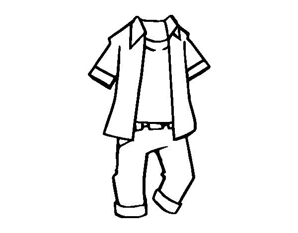 Dibujo de Ropa de chicos para Colorear - Dibujos.net Dibujo de Ropa de chicos para Colorear - Dibujos.net
