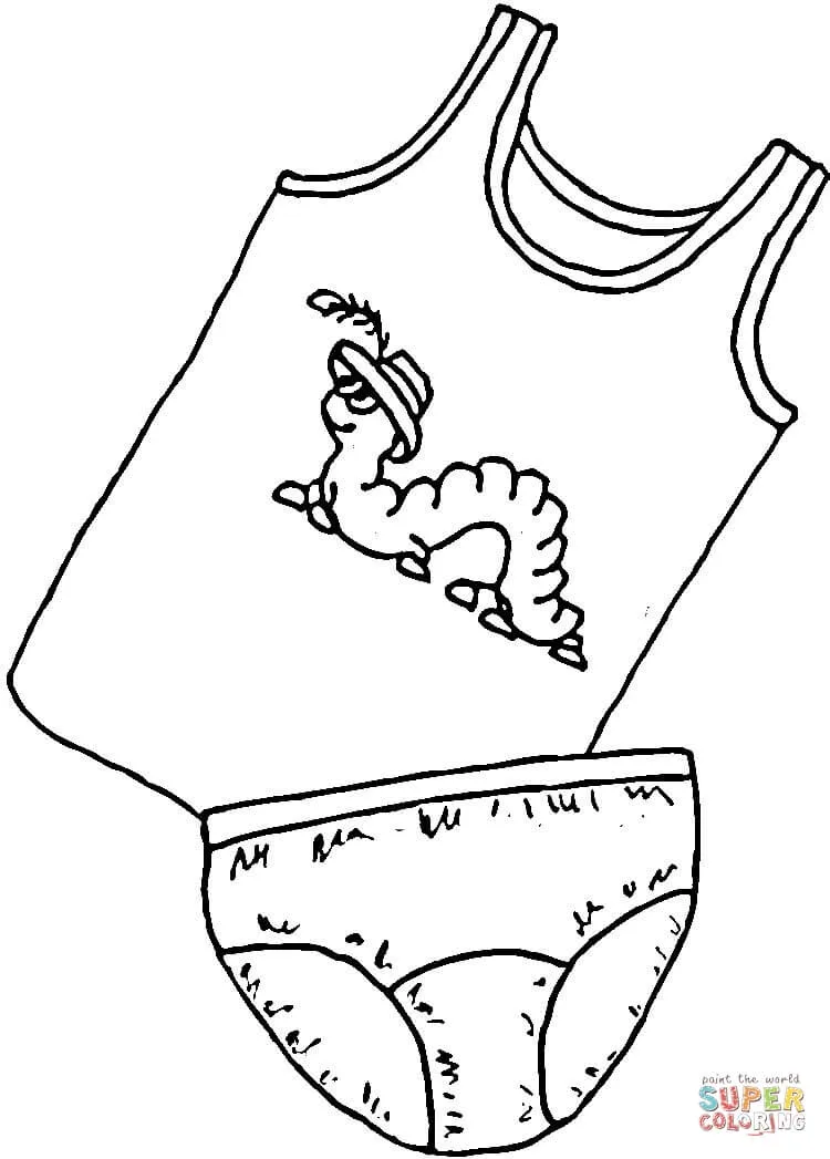 Dibujo de Ropa Interior de Niños para colorear | Dibujos para ... Dibujo de Ropa Interior de Niños para colorear | Dibujos para ...