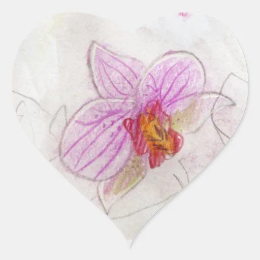 dibujo rosado hermoso de la orquídea colcomanias corazon ...