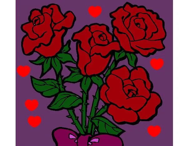 Dibujo de rosas pintado por Claudia422 en Dibujos.net el día 24-06 ...