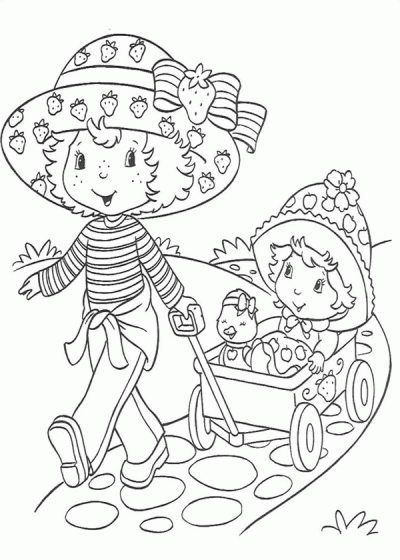 Dibujo de Rosita Fresita en el parque. Dibujo para colorear de ... Dibujo de Rosita Fresita en el parque. Dibujo para colorear de ...