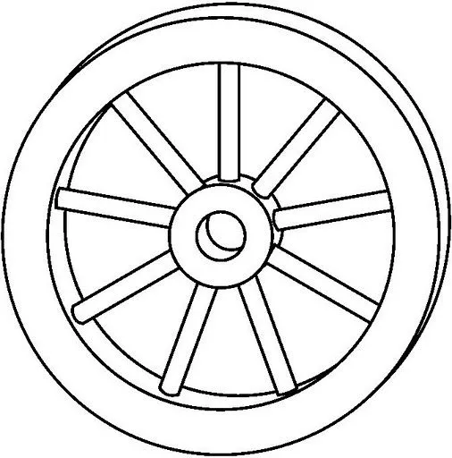 DIBUJO DE RUEDA | FICHAS PARA PINTAR | DIBUJOS PARA PINTAR