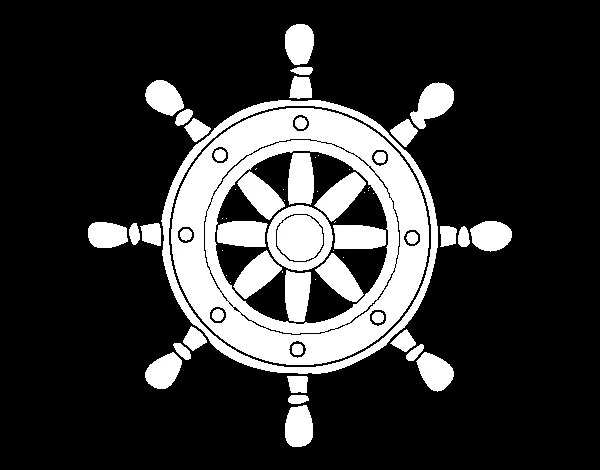 Dibujo de Rueda de timón para Colorear - Dibujos.net