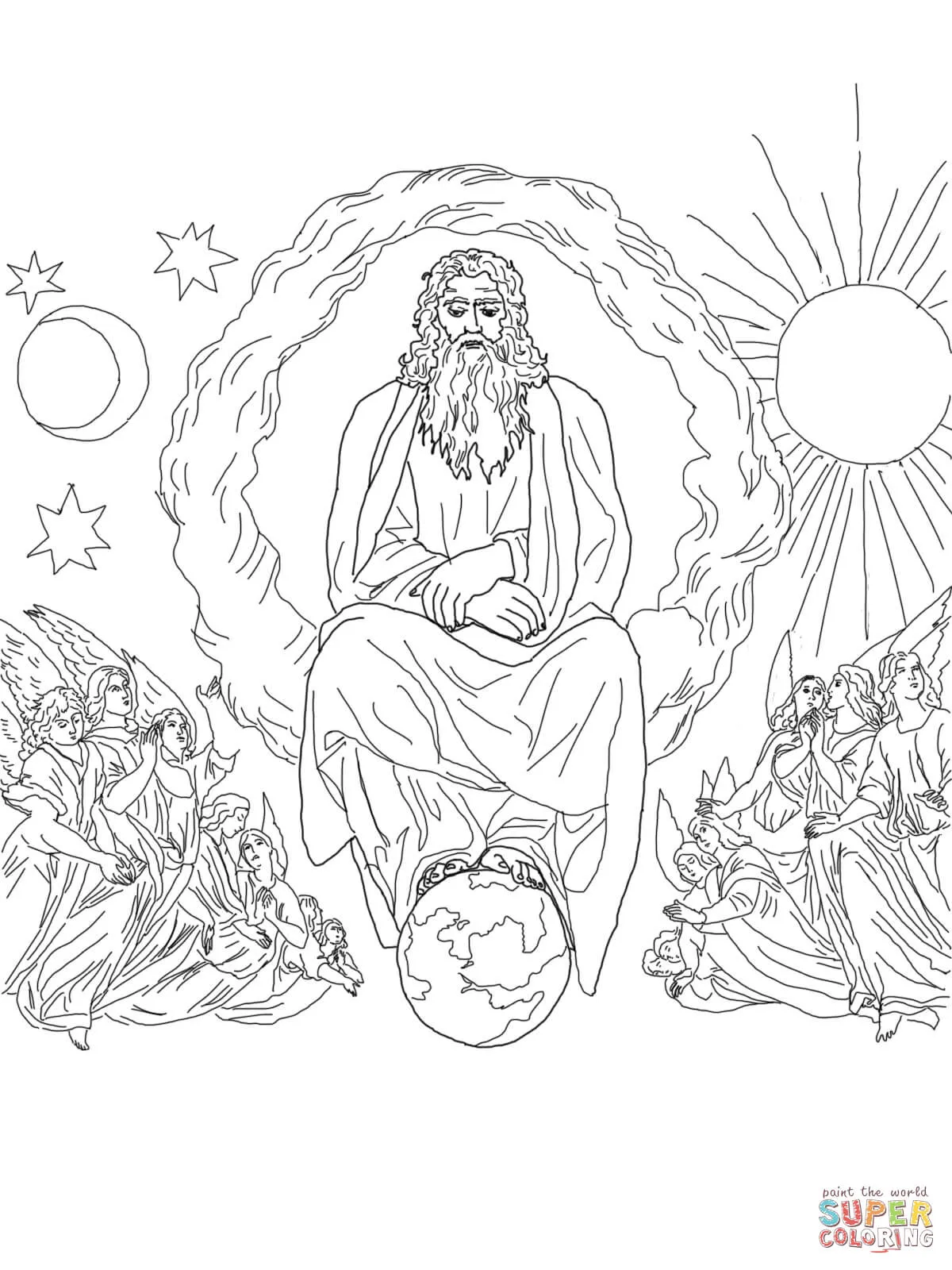 Dibujo de Sabbat - Séptimo Día de la Creación para colorear | Dibujos para  colorear imprimir gratis