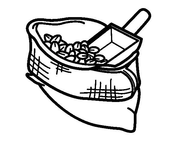Dibujo de Saco de café para Colorear - Dibujos.net