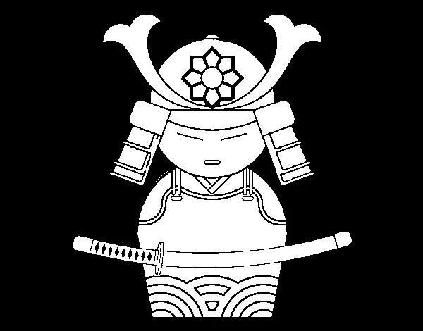 Dibujo de Samurái chino para Colorear - Dibujos.net Dibujo de Samurái chino para Colorear - Dibujos.net