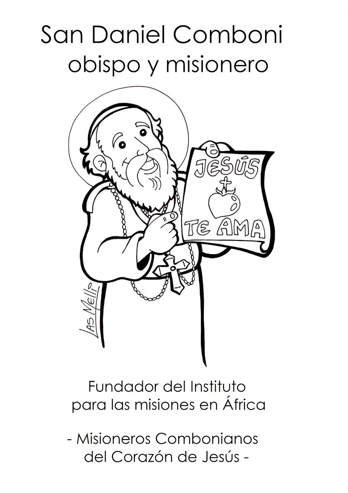 DIBUJO: San Daniel Comboni, obispo y misionero fundador - Educacion Religiosa DIBUJO: San Daniel Comboni, obispo y misionero fundador - Educacion Religiosa