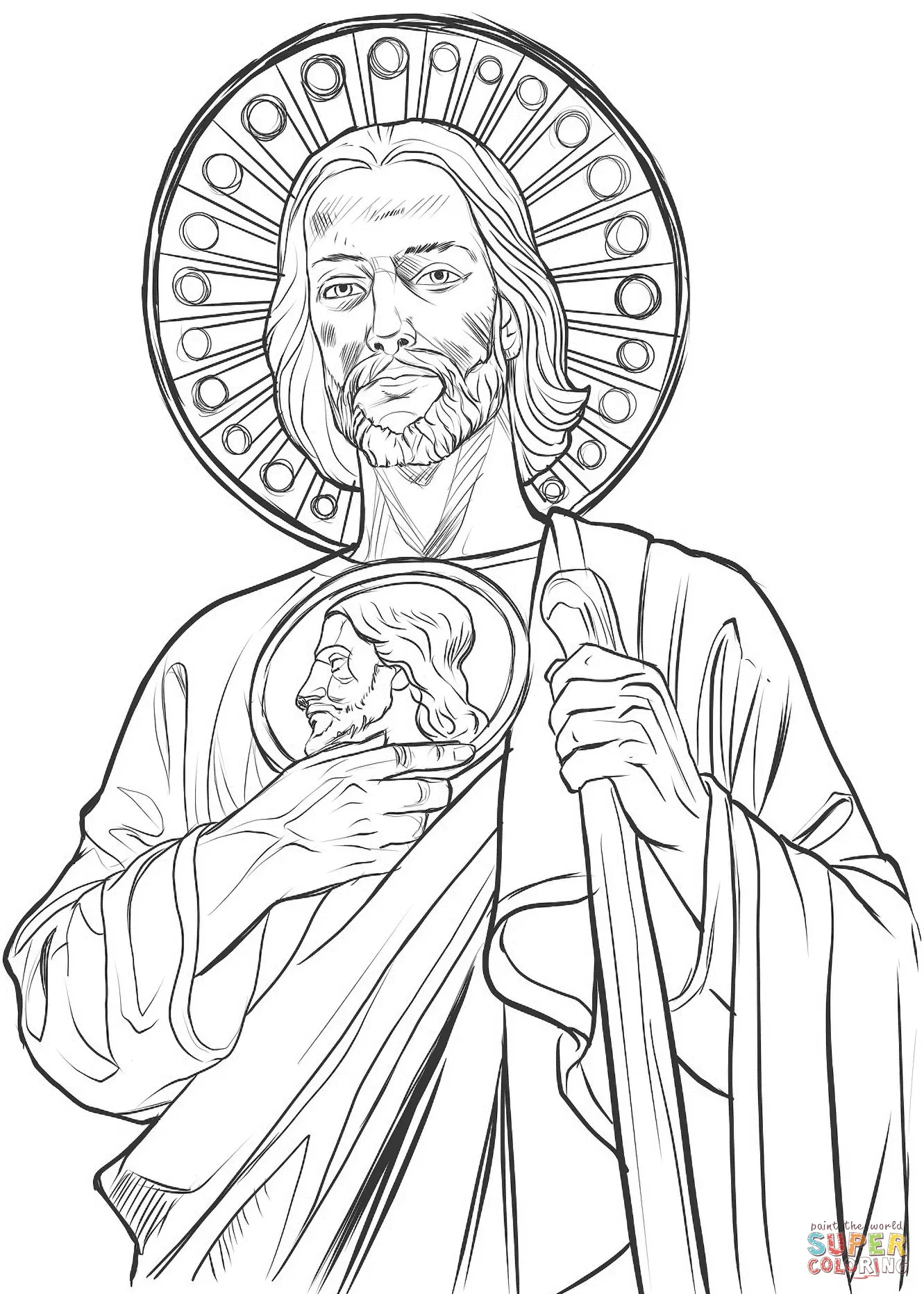 Dibujo de San Judas Tadeo para colorear | Dibujos para colorear imprimir gratis Dibujo de San Judas Tadeo para colorear | Dibujos para colorear imprimir gratis