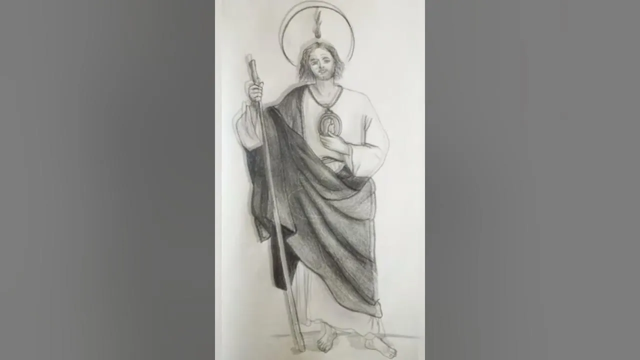 Dibujo SAN JUDAS TADEO a lápiz | Vivas Art - YouTube Dibujo SAN JUDAS TADEO a lápiz | Vivas Art - YouTube