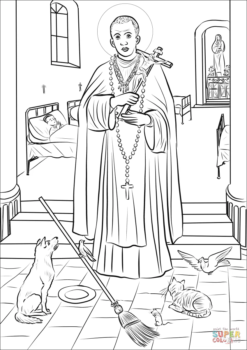 Dibujo de San Martín de Porres para colorear | Dibujos para colorear imprimir gratis Dibujo de San Martín de Porres para colorear | Dibujos para colorear imprimir gratis
