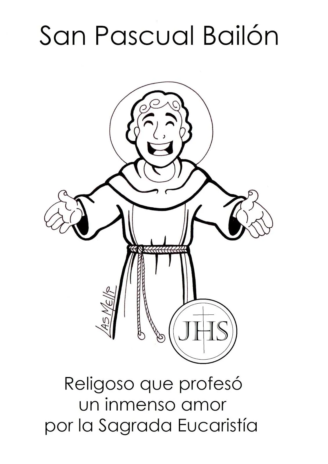 DIBUJO: San Pascual Bailón - Educacion Religiosa DIBUJO: San Pascual Bailón - Educacion Religiosa