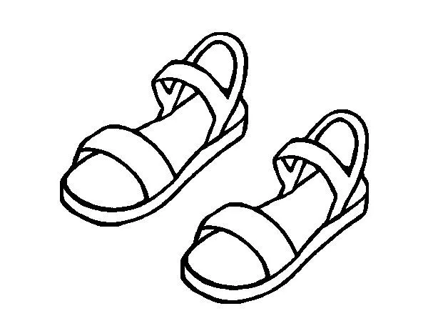 Dibujo de Sandalias para Colorear - Dibujos.net Dibujo de Sandalias para Colorear - Dibujos.net