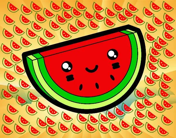 Dibujo de Sandia Kawaii !!!! pintado por Luiisaomg en Dibujos.net ... Dibujo de Sandia Kawaii !!!! pintado por Luiisaomg en Dibujos.net ...