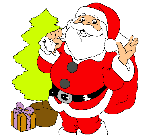 Dibujo de Santa Claus y un árbol de navidad pintado por Cbjytnmjhj ... Dibujo de Santa Claus y un árbol de navidad pintado por Cbjytnmjhj ...