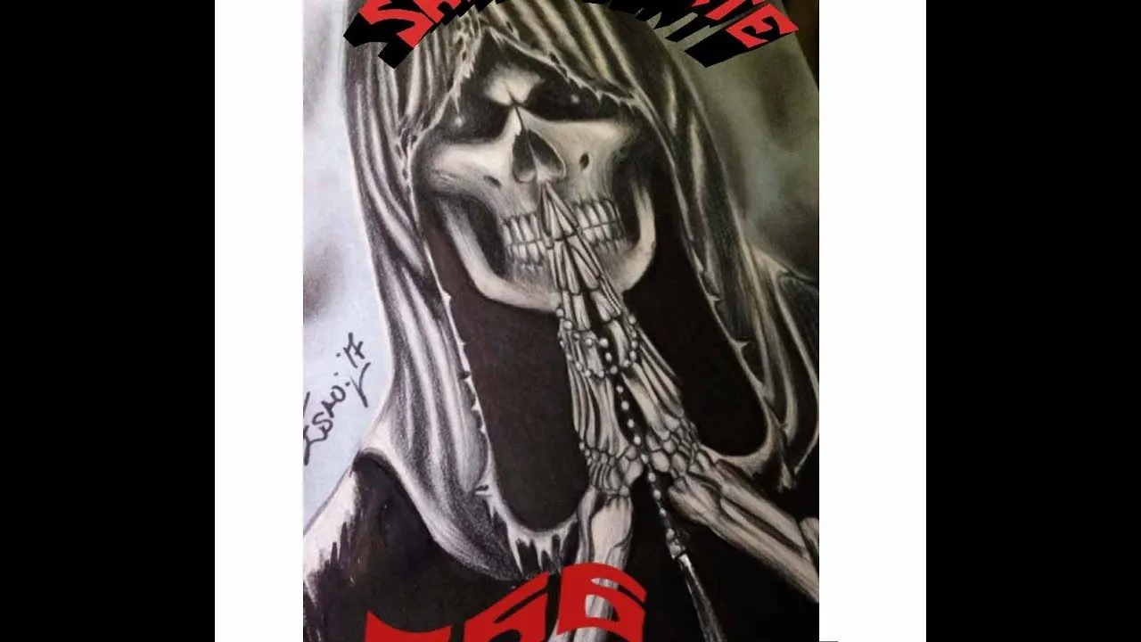 DIBUJO DE LA SANTA MUERTE. Dibujando a la muerte a lapizes de color -  YouTube