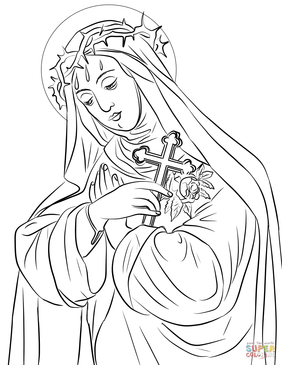 Dibujo de Santa Rosa de Lima para colorear | Dibujos para colorear imprimir gratis Dibujo de Santa Rosa de Lima para colorear | Dibujos para colorear imprimir gratis
