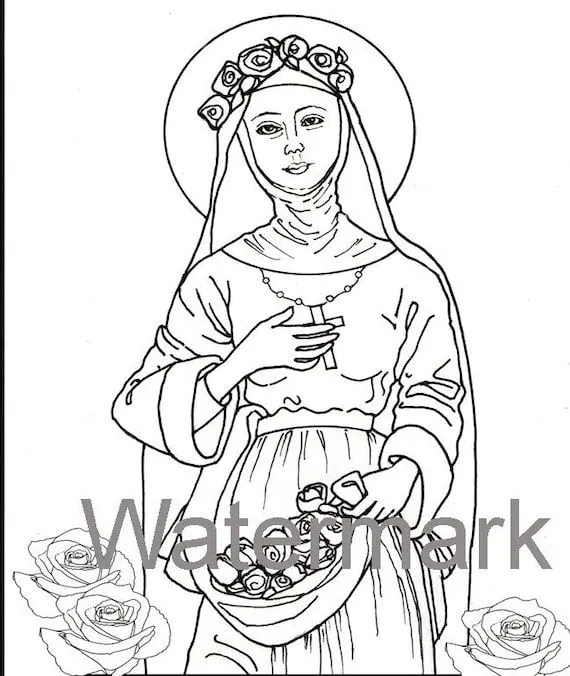 Dibujo de Santa Rosa de Lima Dibujo para colorear Santa Rosa - Etsy México Dibujo de Santa Rosa de Lima Dibujo para colorear Santa Rosa - Etsy México