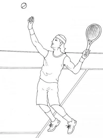Dibujo de Saque de tenis. Dibujo para colorear de Saque de tenis ...