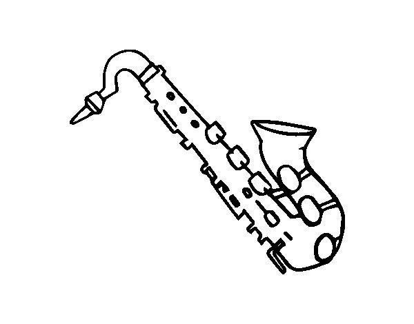 Dibujo de Saxofón tenor para Colorear - Dibujos.net Dibujo de Saxofón tenor para Colorear - Dibujos.net