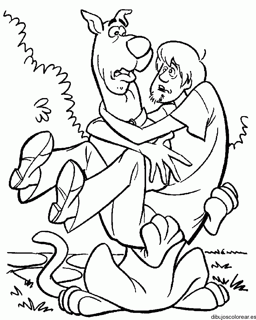 Dibujo de Scooby Doo y Shaggy abrazados | Dibujos para Colorear Dibujo de Scooby Doo y Shaggy abrazados | Dibujos para Colorear