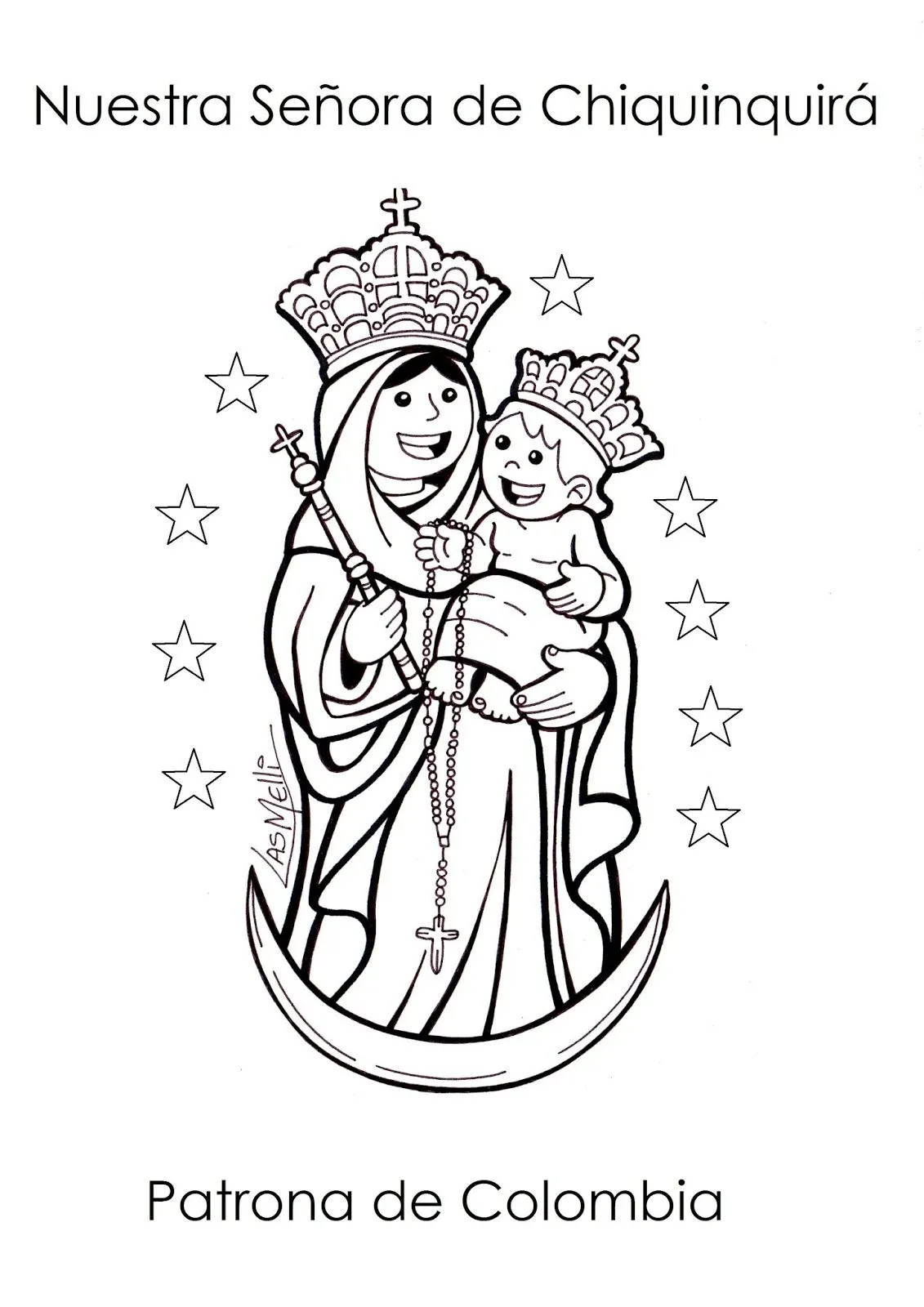 Imagen de la virgen de la chinita para colorear - Imagui Imagen de la virgen de la chinita para colorear - Imagui