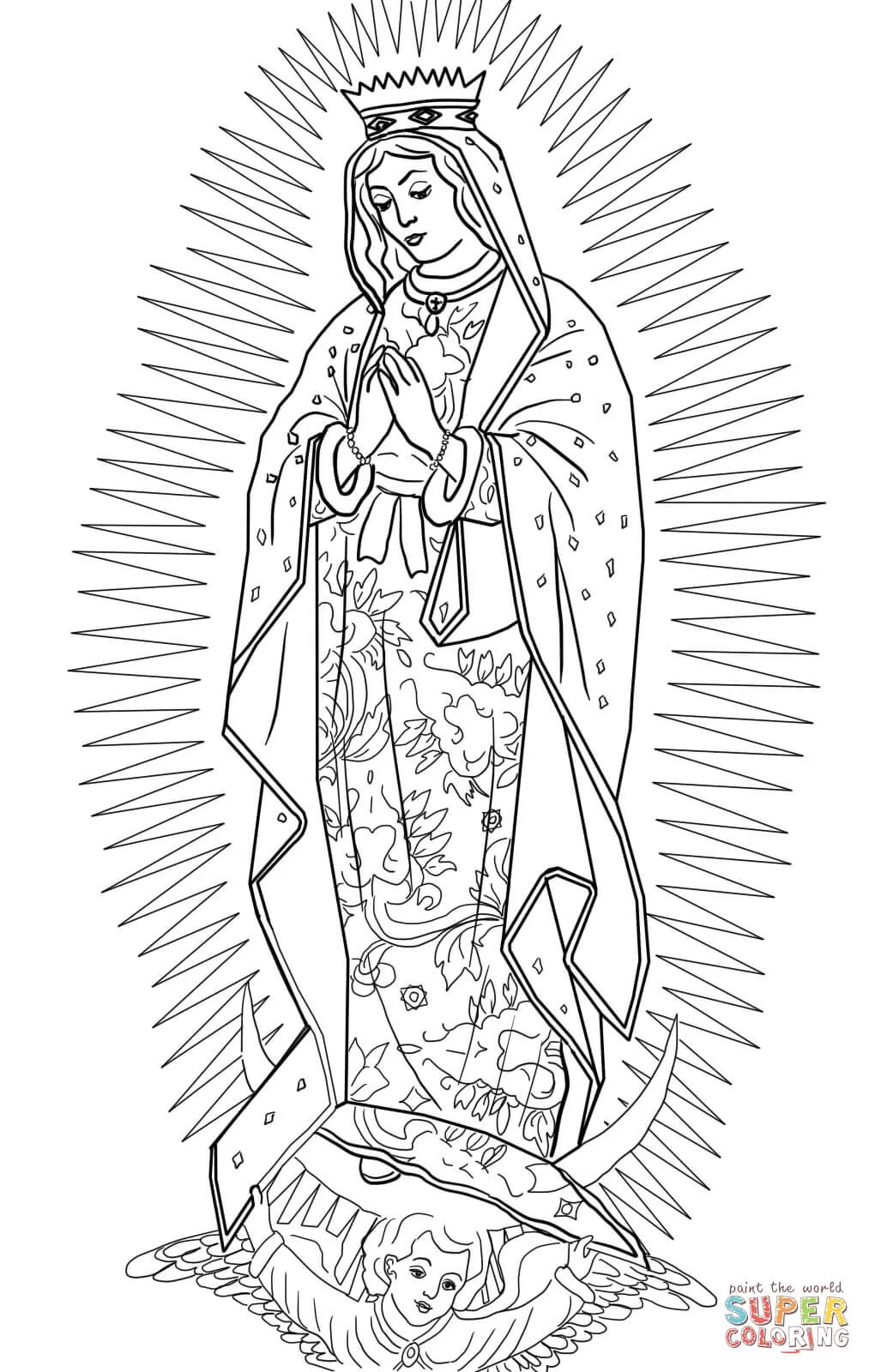 Dibujo de Nuestra Señora de Guadalupe para colorear | Dibujos para ... Dibujo de Nuestra Señora de Guadalupe para colorear | Dibujos para ...