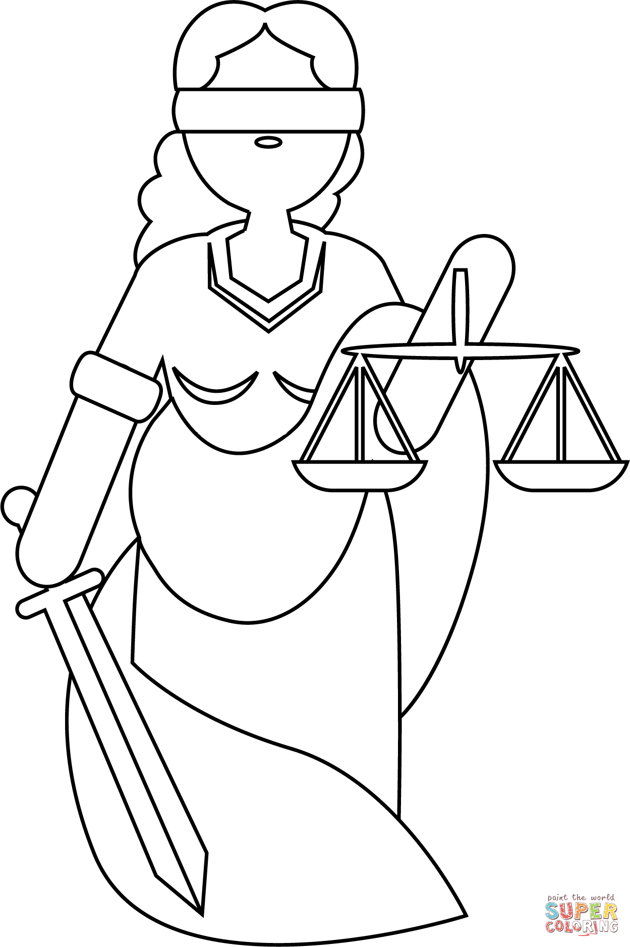Dibujo de señora justicia para colorear | Dibujos para colorear imprimir gratis Dibujo de señora justicia para colorear | Dibujos para colorear imprimir gratis