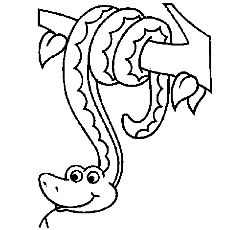 Dibujo de Serpiente colgada de un árbol para Colorear - Dibujos.net