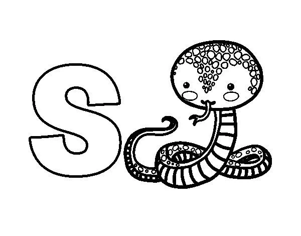 Dibujo de S de Serpiente para Colorear - Dibujos.net