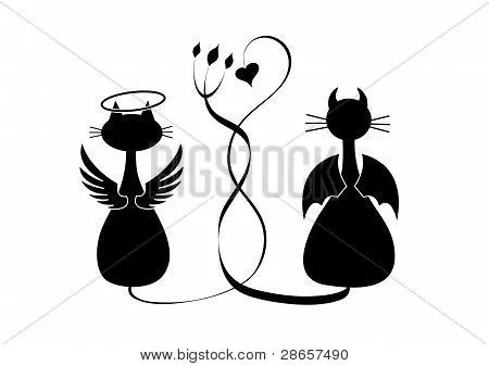 Dibujo silueta de gatos - Imagui