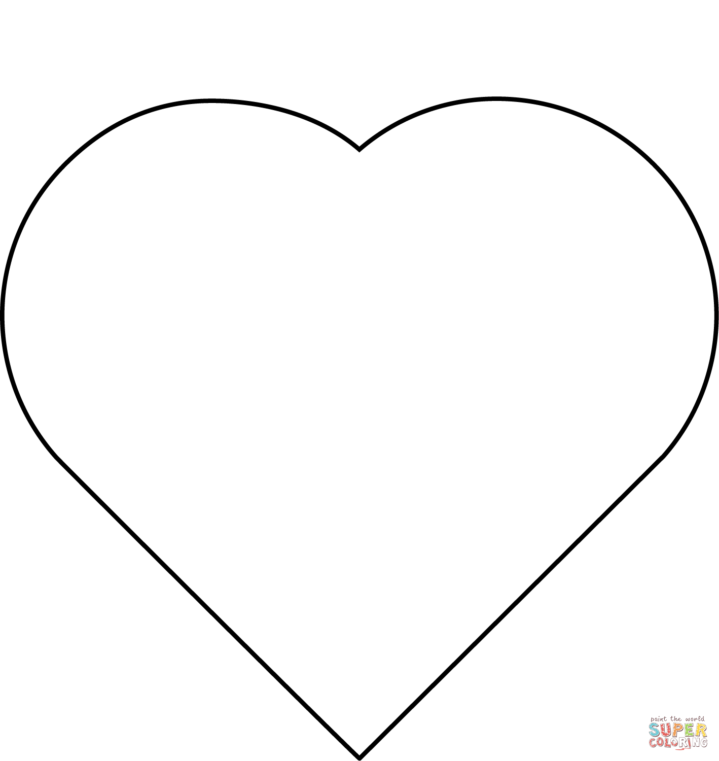 Dibujo de Silueta Sencilla de Corazón para colorear | Dibujos para colorear imprimir gratis Dibujo de Silueta Sencilla de Corazón para colorear | Dibujos para colorear imprimir gratis