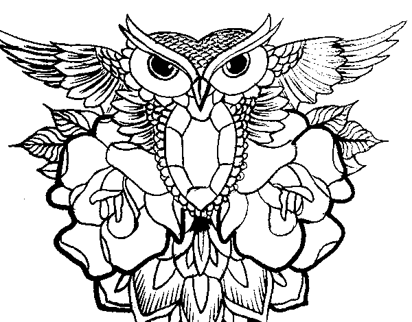 Dibujo de Símbolo búho para Colorear - Dibujos.net