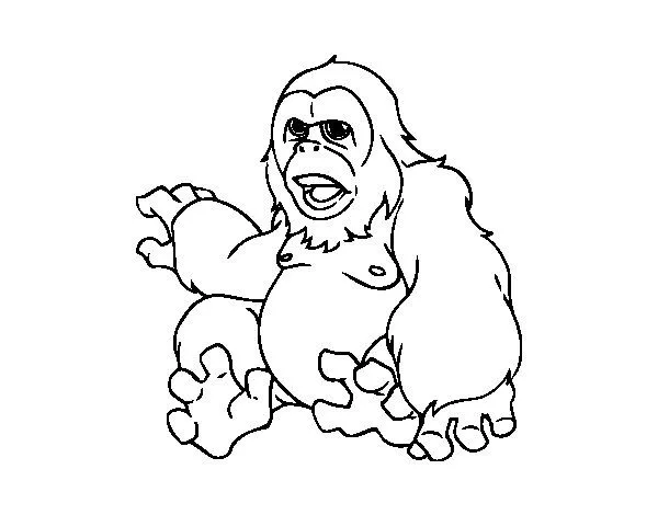 Dibujo de Simio para Colorear - Dibujos.net Dibujo de Simio para Colorear - Dibujos.net