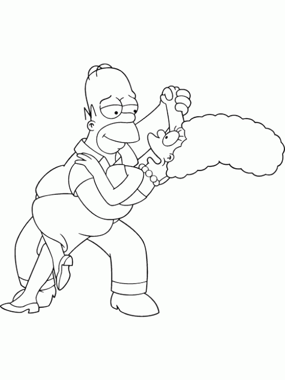 Dibujo de Los Simpsons. Dibujo para colorear de Los Simpsons ...