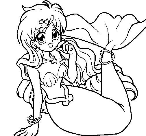 Dibujo de Sirena 1 para Colorear - Dibujos.net Dibujo de Sirena 1 para Colorear - Dibujos.net