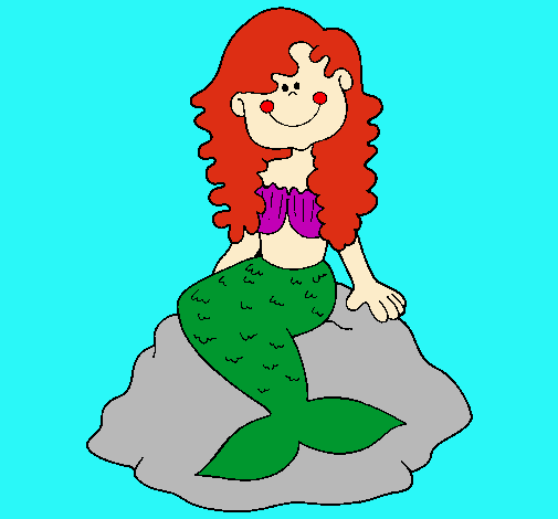Dibujo de Sirena sentada en una roca pintado por Cholita en ... Dibujo de Sirena sentada en una roca pintado por Cholita en ...