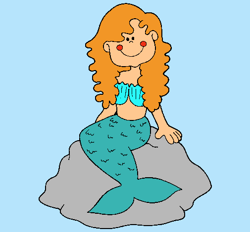 Dibujo de Sirena sentada en una roca pintado por Isabellaqui9 en ... Dibujo de Sirena sentada en una roca pintado por Isabellaqui9 en ...