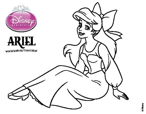 Dibujo de La Sirenita - Ariel humana para Colorear - Dibujos.net Dibujo de La Sirenita - Ariel humana para Colorear - Dibujos.net