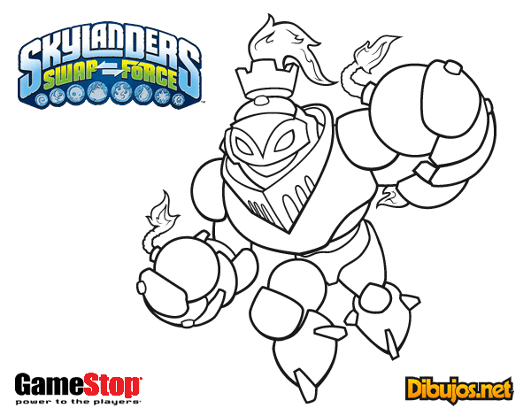 Dibujo de Skylanders Swap Force Blast Zone para Colorear - Dibujos.net Dibujo de Skylanders Swap Force Blast Zone para Colorear - Dibujos.net