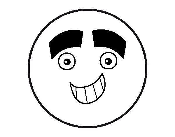 Dibujo de Smiley con cejas grandes para Colorear - Dibujos.net Dibujo de Smiley con cejas grandes para Colorear - Dibujos.net